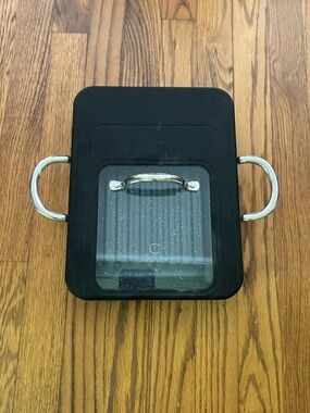 Curtis Stone Minimalist Black White Grey Metal Cooking/Baking Dish Pan & Lid